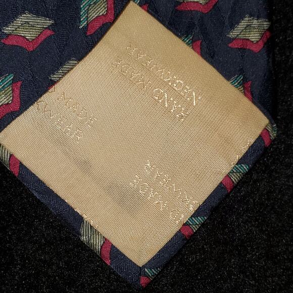 Wall Street Custom Clothiers Seattle Men's Blue Burgundy Gray Silk Tie - Picture 3 of 4